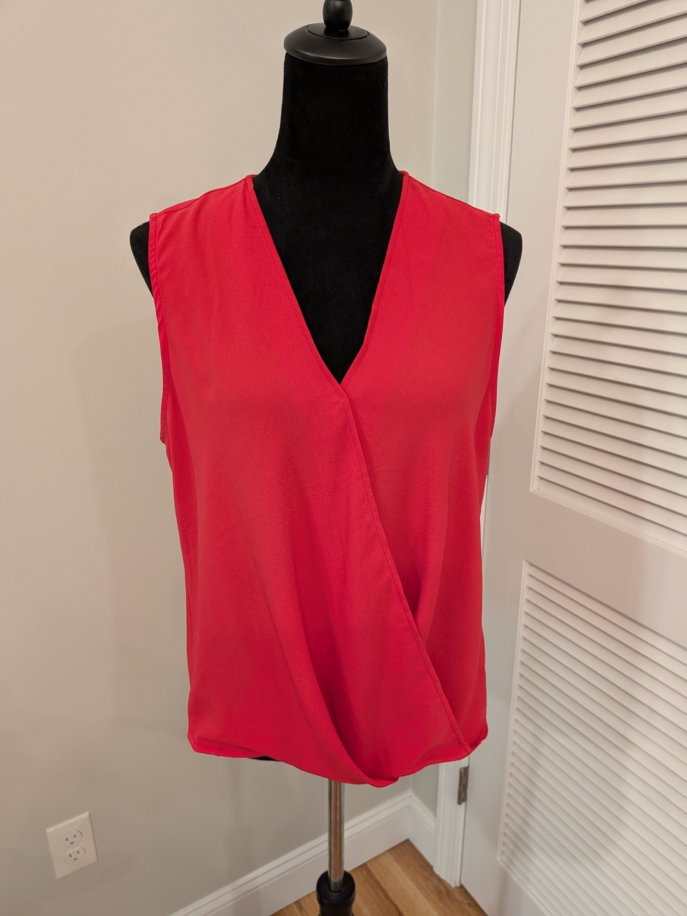 Rachel Zoe Bright Red Surplice Sleeveless Camisole